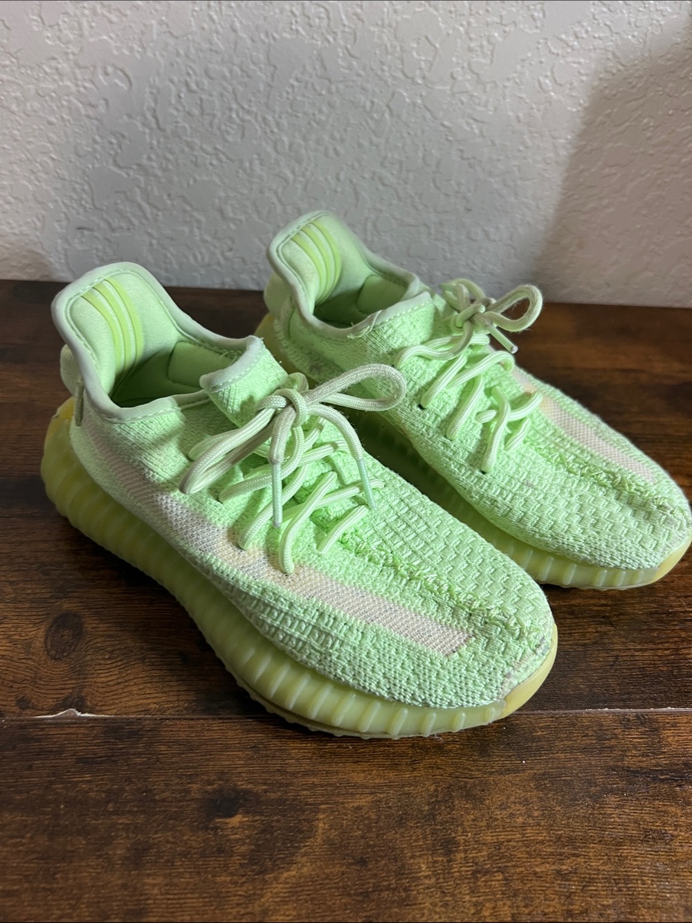 adidas Kids Neon Lime Green Knit Sneakers